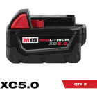 Milwaukee M18 REDLITHIUM XC 18 Volt Lithium-Ion Extended Capacity Battery, 5.0 Ah (2-Pack) Image 1