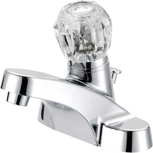 Home Impressions Chrome 1-Handle Knob 4 In. Centerset Bathroom Faucet with Pop-Up